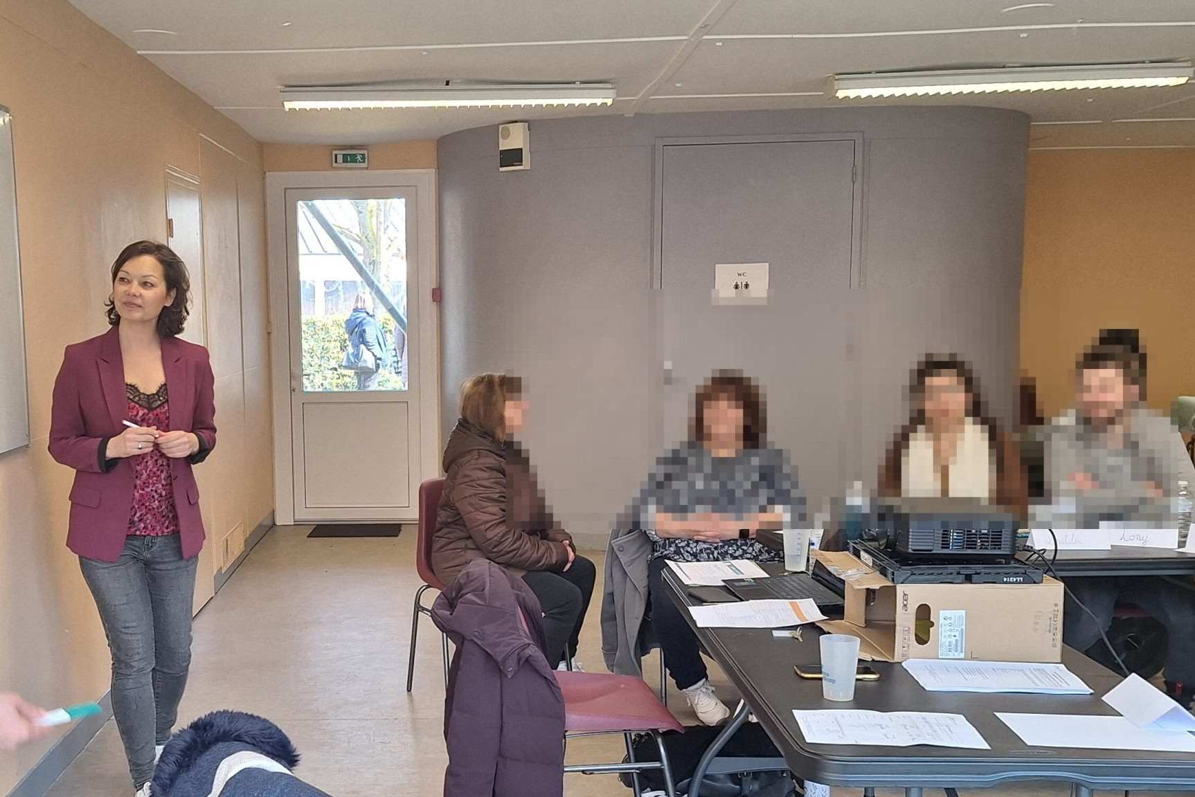 Sandra Guillemin lors d'une intervention 